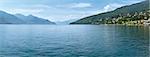 Lake Como (Italy) summer panorama. View from ship board