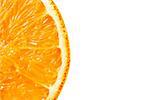 a half orange with space for text on white background