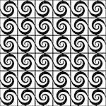 Design seamless monochrome spiral movement decorative pattern. Abstract whirl background. Vector art