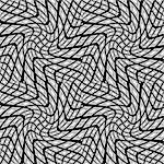 Design seamless monochrome warped geometric pattern. Abstract distorted textured background. Vector art. No gradient