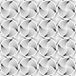 Design seamless circle striped geometric pattern. Abstract monochrome waving lines background. Speckled texture. Vector art