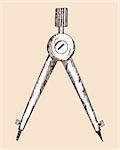 Compasses sketch. EPS 10 vector illustration without transparency.