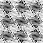 Design seamless wave geometric pattern. Abstract monochrome decorative background. Speckled texture. Vector art