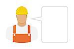 Construction worker in hard hat - Vector Illustration