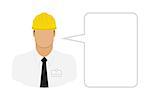 Construction worker foreman in hard hat - Vector Illustration