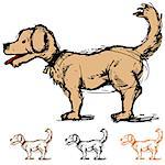 An image of a sketch of a cartoon dog in a profile view.