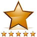 An image of five 3d embossed gold stars.