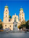 Image of cathedral St. Stephan in Passau, Germany at sunset