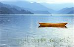 Boats in Pokhara Fewa Lake, Nepal