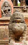 Durbar Square building - Hindu temples in the ancient city, valley of Kathmandu. Nepal