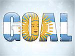 Vector - Argentina Goal Soccer 2014 Letters with Argentinian Flag
