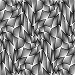 Design seamless monochrome grid geometric pattern. Abstract warped textured background. Vector art. No gradient