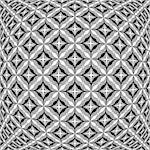 Design monochrome warped grid pattern. Abstract latticed textured background. Vector art