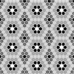 Design seamless monochrome mosaic hexagon pattern. Abstract geometrical decorative background. Vector art