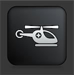 Emergency Helicopter Icon on Square Black Internet Button Original Illustration