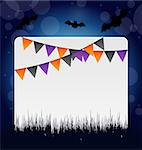 Illustration Halloween invitation with hanging flags - vector