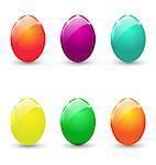 Illustration Easter set colorful eggs isolated on white background - vector