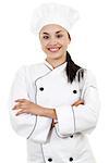 Stock image of female Chef or Baker isolated on white background