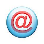 E-mail symbol. Spherical glossy button. Web element