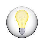 Light bulb. Spherical glossy button. Web element