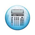 Big calculator. Spherical glossy button. Web element