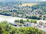 View to Passau in Germany with river Danube and Inn in Summer