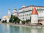 View to Passau in Germany with river Inn in Summer