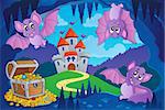 Bats in fairy tale cave - eps10 vector illustration.