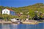 Idyllic small island village waterfront, Ugljan, Croatia