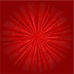 Illustration of abstract bright red rays background.