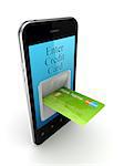 Online payments concept.Isolated on white background.3d rendered.