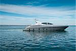 Large luxury  private motor yacht  out at sea