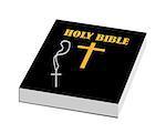 scriptures bible with a cross on a white background