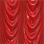 Close up of the red retro elegant theater curtain background.