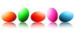 Colorful Easter eggs isolated in white background