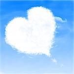 Heart of clouds symbol of love.