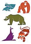 Cartoon funny animals set for design