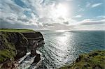 View of cliff coastline, Glenariff, County Antrim, Northern Ireland, UK