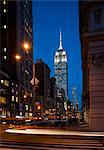 Street view of New York with Empire State Building in view