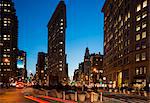 Street view of New York with Flat Iron Building in view