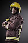 Portrait of confident fireman