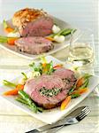 Leg of lamb with green stuffing