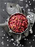 Raw grated beetroot,apple and orange zest salad with aniseed