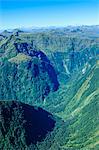 Aerial of the rugged mountains in  Fiordland National Park, UNESCO World Heritage Site, South Island, New Zealand, Pacific