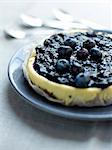 Vanilla cheesecake with bilberries