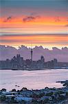 View of Auckland and Devonport at sunset, Auckland, North Island, New Zealand, Pacific