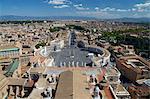 View from the dome of St. Peter's Basilica, Vatican, Rome, Lazio, Italy, Europe