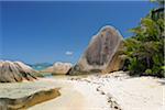 Anse Source d'Argent with Sculpted Rocks and Palm Trees, La Digue, Seychelles