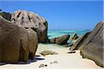 Anse Source d'Argent with Sculpted Rocks, La Digue, Seychelles