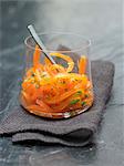 Grated carrots with pistachios